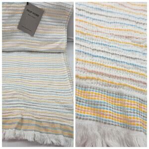 Inup Fine Linens Cotton Summer Throw/Blanket Waffle Weave Portugal NWT Pastels